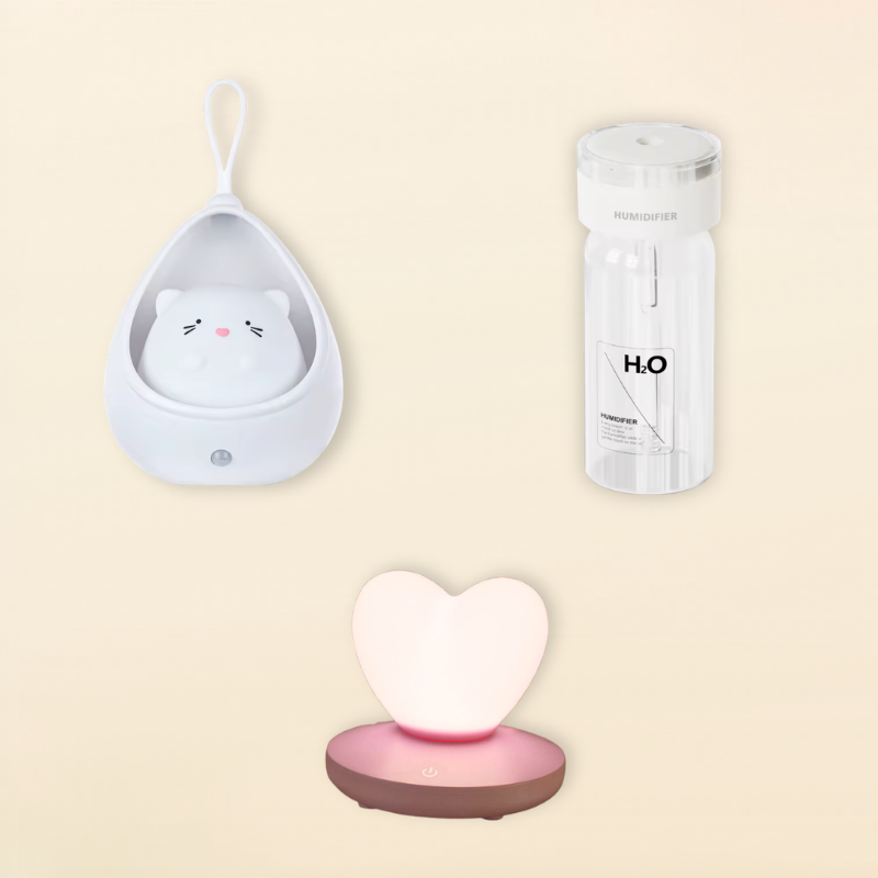 Cosy Room Bundle — Pet Night Light + Love Heart Light + Humidifier